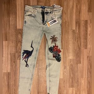 PULL & BEAR jeans with sequins details / NEW
